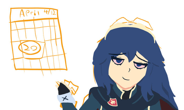 An unfinished sketch I had when I found out Lucina's B-day is 4/20