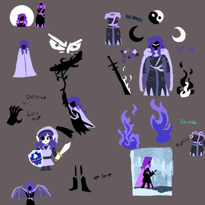 + a few other sketches I gradually added onto, it wasn't originally a design sheet infact